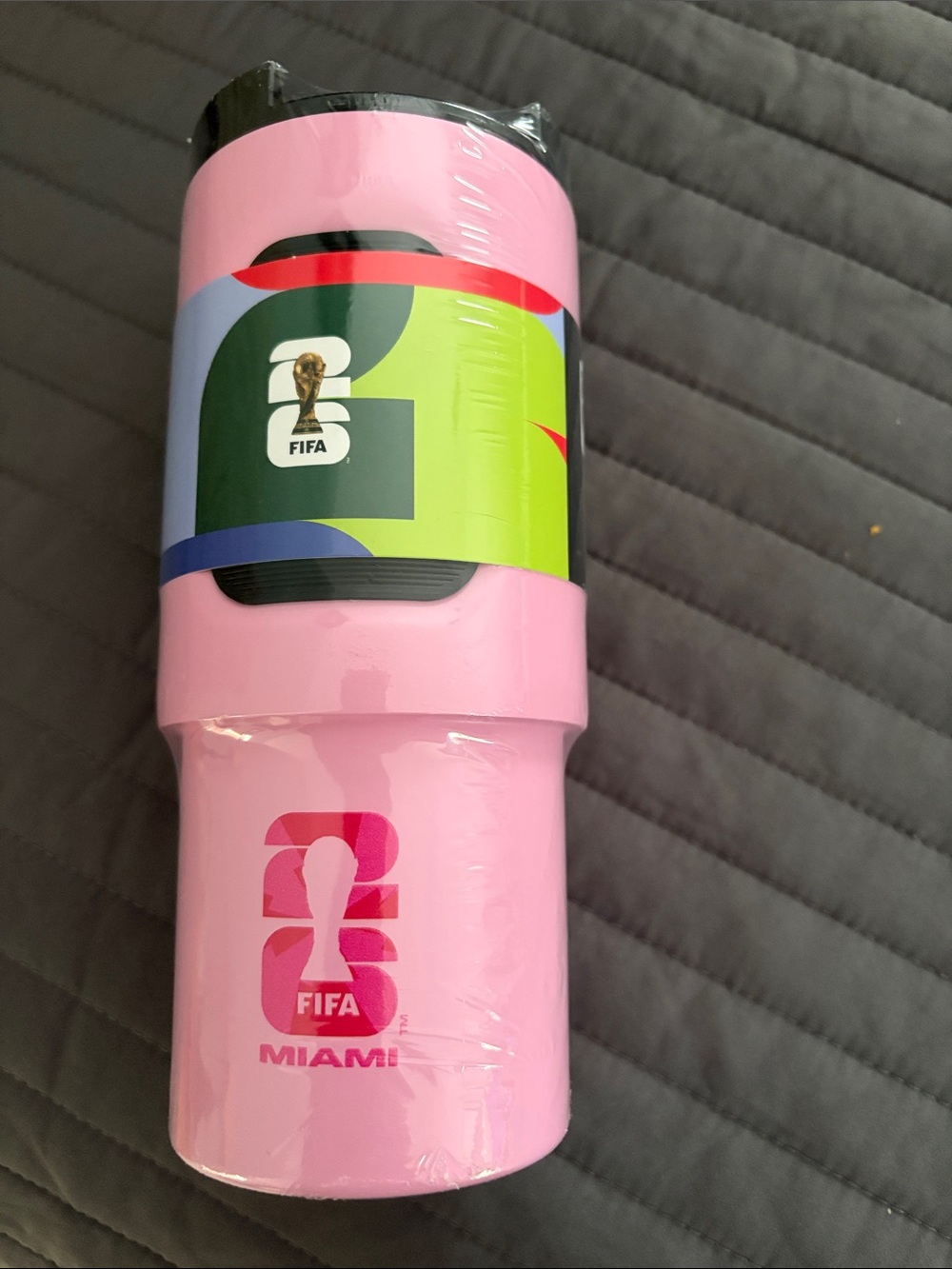 FIFA TM World Cup Pink Stainless Steel Travel Tumbler - We Are Miami, 20oz, NWT